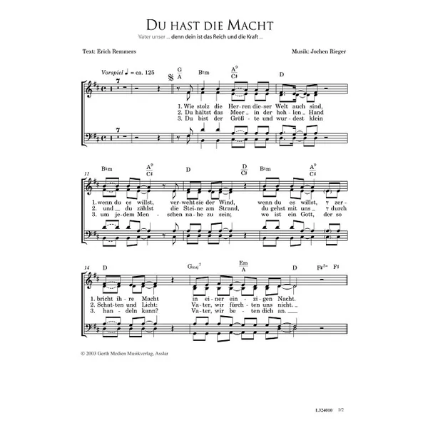 Produktbild des Artikels Du hast die Macht (Noten - Download)