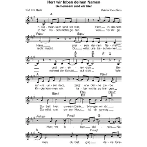 Produktbild des Artikels Herr wir loben deinen Namen (Noten - Download)