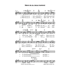 Produktbild des Artikels Wenn du zu Jesus kommst (Noten - Download)