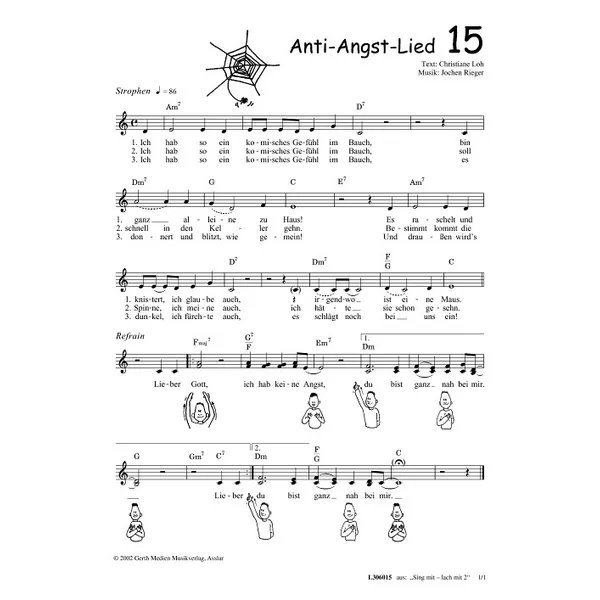 Produktbild des Artikels Anti-Angst-Lied (Noten - Download)