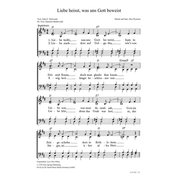 Produktbild des Artikels Liebe heisst, was uns Gott beweist (Noten - Download)