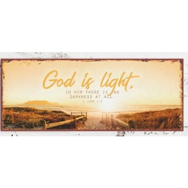 Produktbild des Artikels Metallschild lang - God is light ()