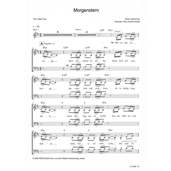 Produktbild des Artikels Morgenstern (Noten - Download)
