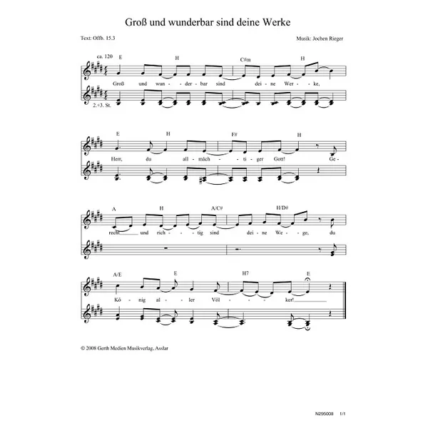 Produktbild des Artikels Groß und wunderbar sind deine Werke (Noten - Download)