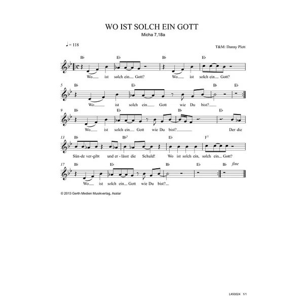 Produktbild des Artikels Wo ist solch ein Gott (Noten - Download)