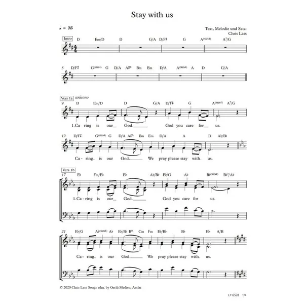 Produktbild des Artikels Stay With Us (Noten - Download)