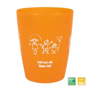 Produktbild des Artikels Kinderbecher "Gott hat alle Kinder lieb" - orange ()