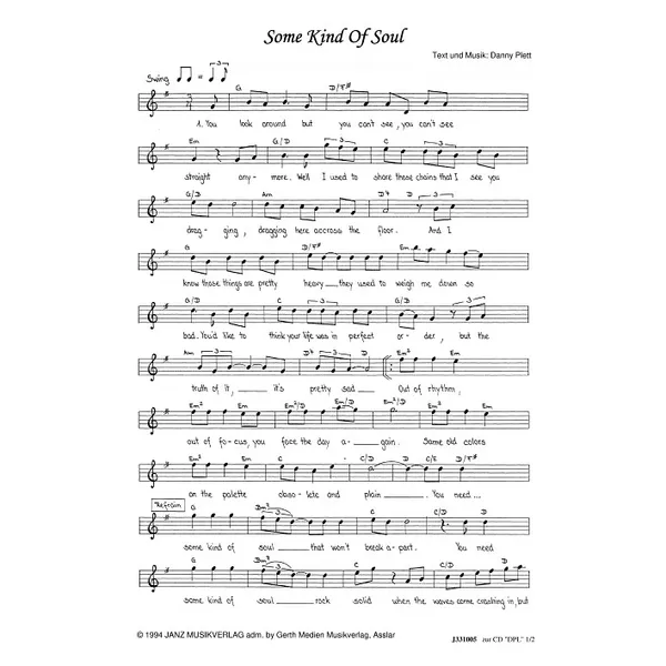 Produktbild des Artikels Some Kind Of Soul (Noten - Download)