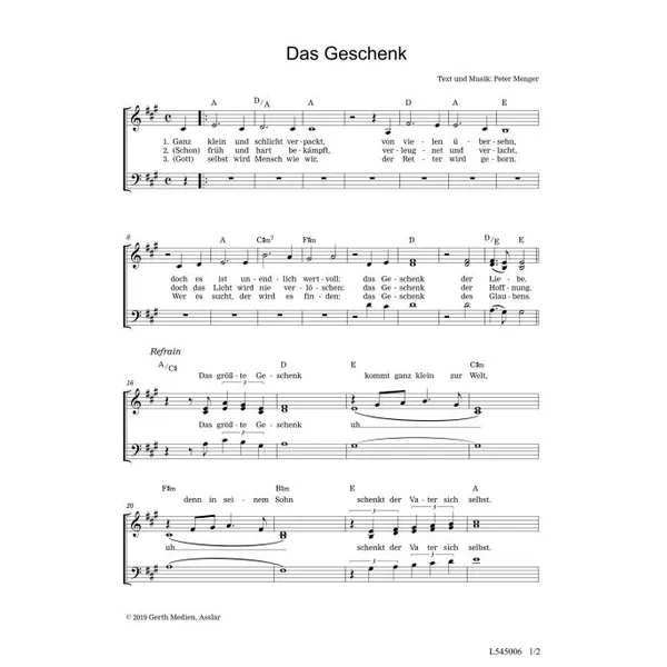 Produktbild des Artikels Das Geschenk (Noten - Download)