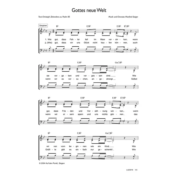 Produktbild des Artikels Gottes neue Welt (Noten - Download)
