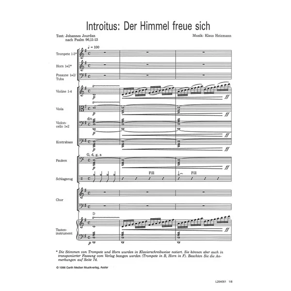 Produktbild des Artikels Der Himmel freue sich (Noten - Download)