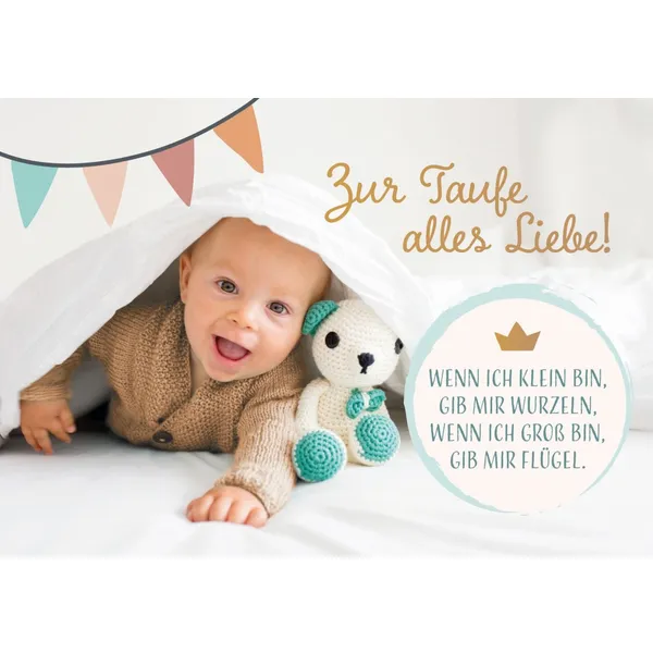 Produktbild des Artikels Faltkarte - Zur Taufe alles Liebe! (Schreibwaren)