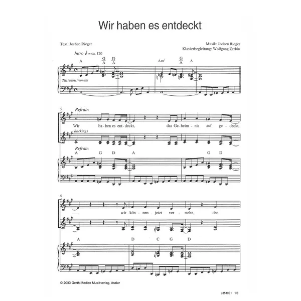 Produktbild des Artikels Wir haben es entdeckt (Noten - Download)