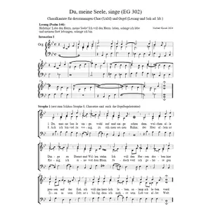 Produktbild des Artikels Du meine Seele singe (Choralkantate) (Noten - Download)