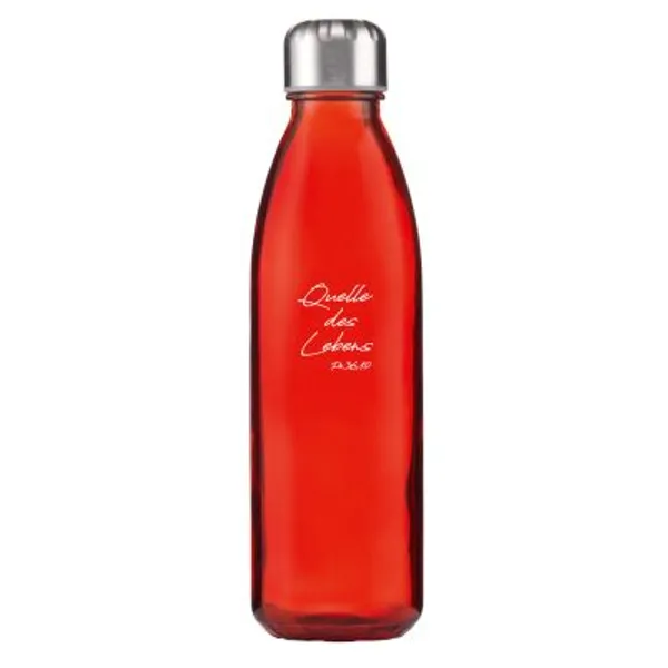 Produktbild des Artikels Trinkflasche aus Glas "Quelle" - rot ()