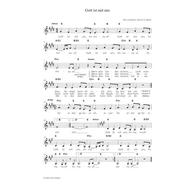 Produktbild des Artikels Gott ist mit uns (Noten - Download)