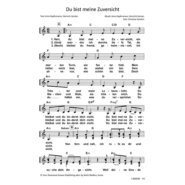 Produktbild des Artikels Du bist meine Zuversicht (Noten - Download)