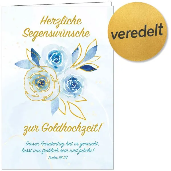 Produktbild des Artikels Faltkarte: Herzliche Segenswünsche zur Goldhochzeit (Schreibwaren)