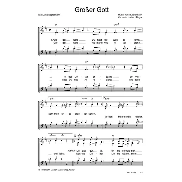 Produktbild des Artikels Großer Gott (Noten - Download)