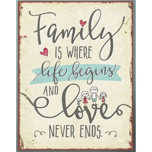 Produktbild des Artikels Metallschild groß - Where life begins ()