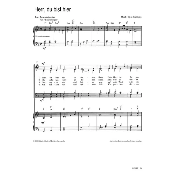 Produktbild des Artikels Herr, du bist hier (Noten - Download)