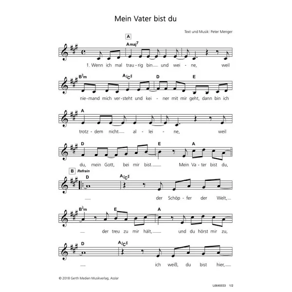 Produktbild des Artikels Mein Vater bist du (Noten - Download)