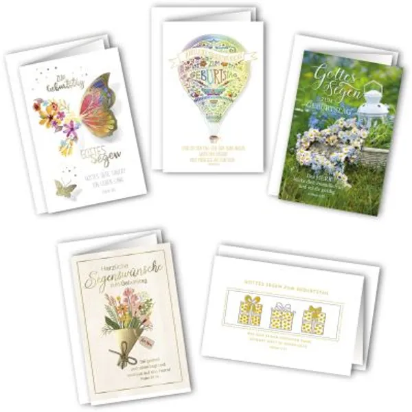 Produktbild des Artikels Faltkarten - Geburtstag 5er Set (Schreibwaren)