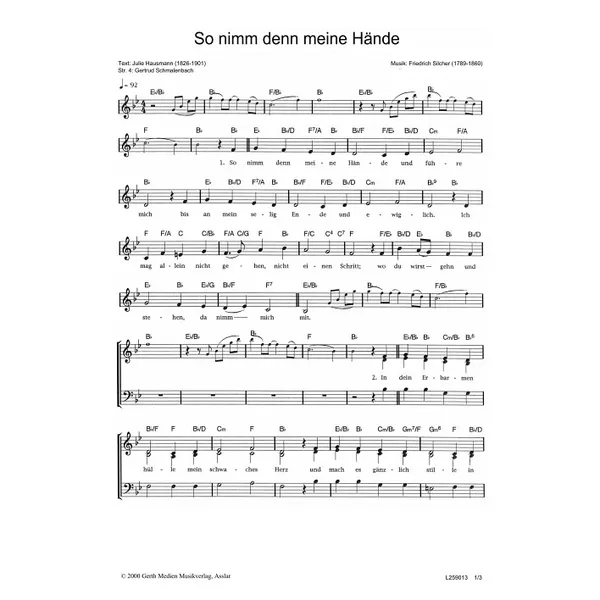 Produktbild des Artikels So nimm denn meine Hände (Noten - Download)