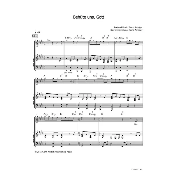 Produktbild des Artikels Behüte uns, Gott (Noten - Download)