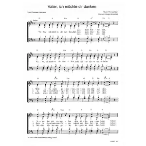 Produktbild des Artikels Vater, ich möchte dir danken (Noten - Download)