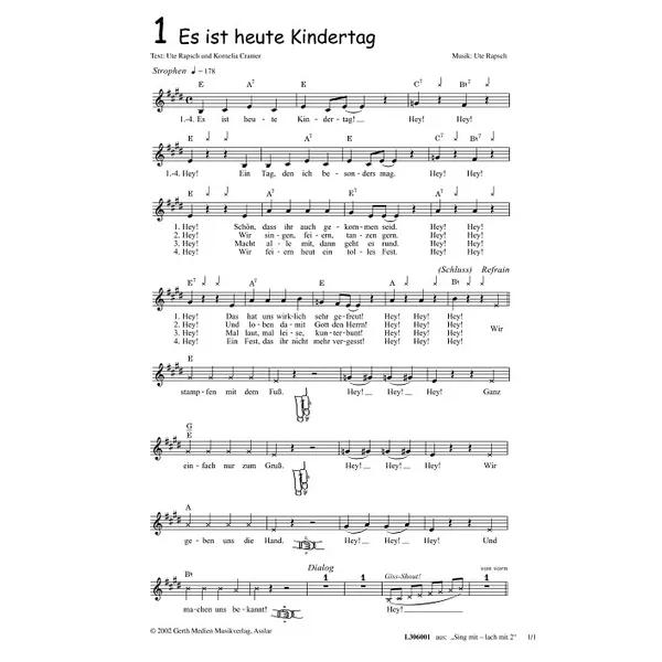 Produktbild des Artikels Es ist heute Kindertag (Noten - Download)