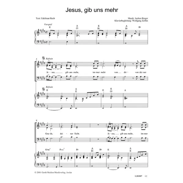 Produktbild des Artikels Jesus, gib uns mehr (Noten - Download)