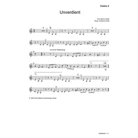 Produktbild des Artikels Unverdient (Violine 2) (Noten - Download)