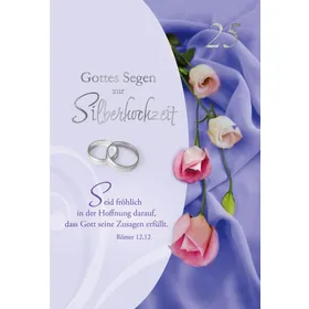 Produktbild des Artikels Faltkarte - Silberhochzeit Röm 12,12 (Schreibwaren)