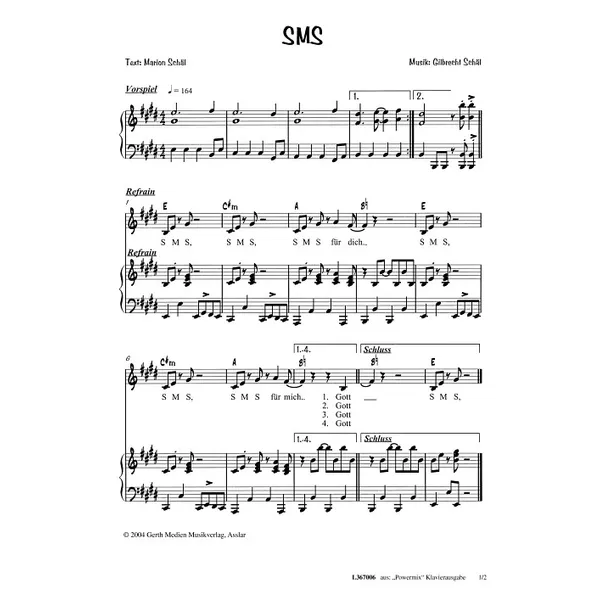 Produktbild des Artikels SMS (Noten - Download)