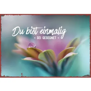 Produktbild des Artikels Metallschild klein - Du bist einmalig (Blume) ()