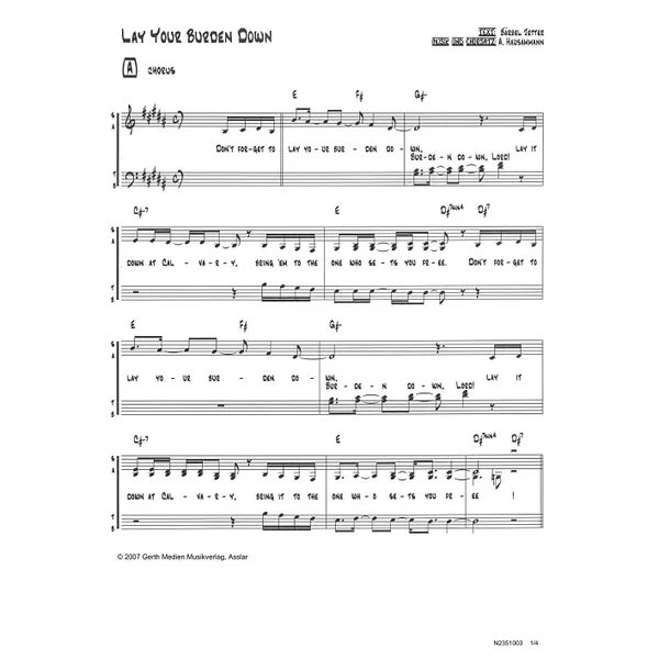 Produktbild des Artikels Lay Your Burdens Down (Noten - Download)