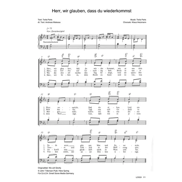 Produktbild des Artikels Herr, wir glauben, dass du wiederkommst (Noten - Download)