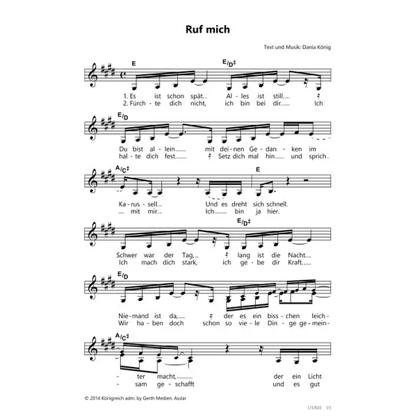 Produktbild des Artikels Ruf mich (Noten - Download)