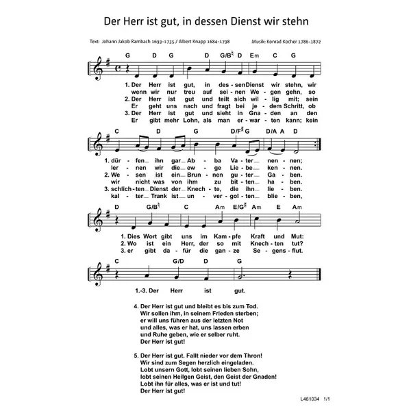 Produktbild des Artikels Der Herr ist gut in dessen Dienst wir stehn (Noten - Download)