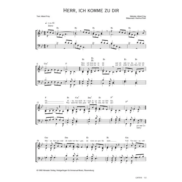 Produktbild des Artikels Herr, ich komme zu dir (Noten - Download)