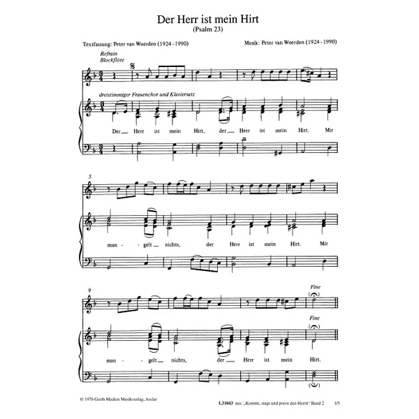 Produktbild des Artikels Der Herr ist mein Hirt (Noten - Download)