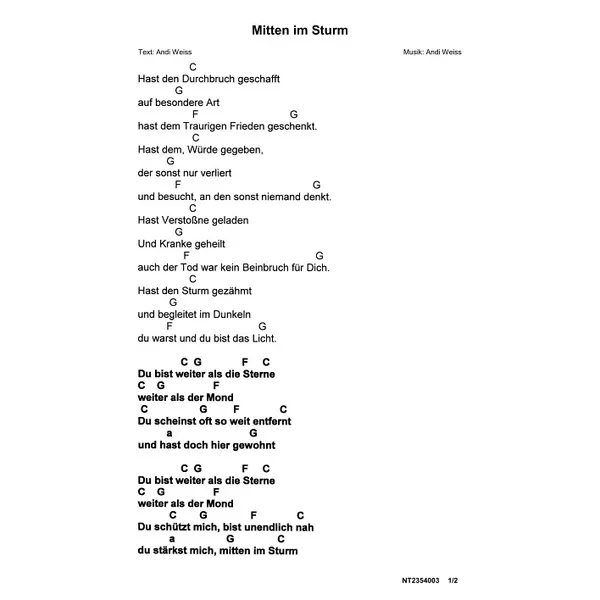 Produktbild des Artikels Mitten im Sturm (Noten - Download)