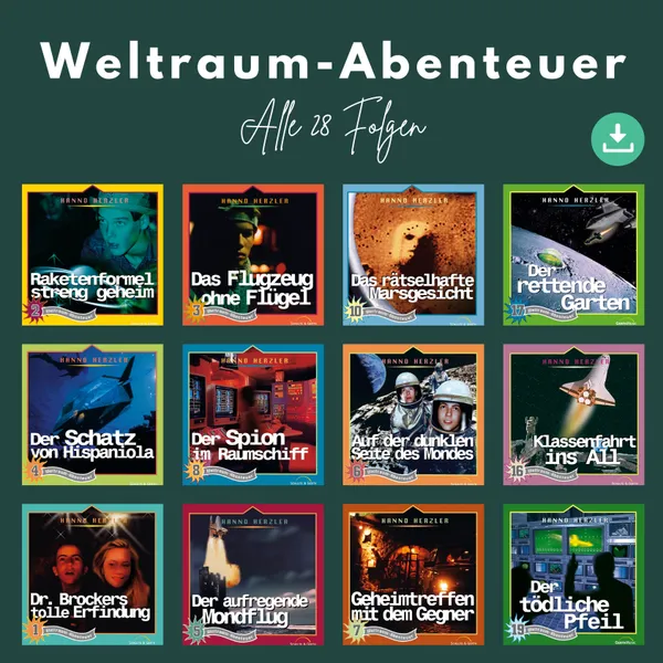 Produktbild des Artikels Dr. Brockers Weltraum-Abenteuer - alle 28 Folgen (MP3-Hörspiel - Download)