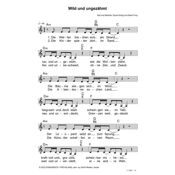 Produktbild des Artikels Wild und ungezähmt (Noten - Download)