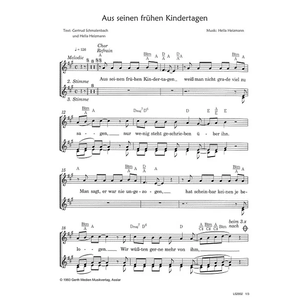 Produktbild des Artikels Aus seinen frühen Kindertagen (Noten - Download)