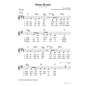 Produktbild des Artikels Meine Hymne (Du bist immer da) (Noten - Download)