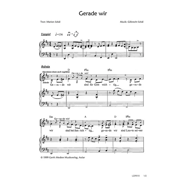 Produktbild des Artikels Gerade wir (Noten - Download)