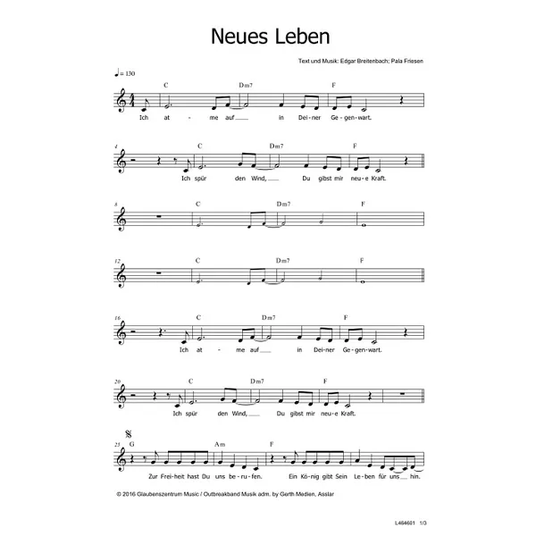 Produktbild des Artikels Neues Leben (Noten - Download)