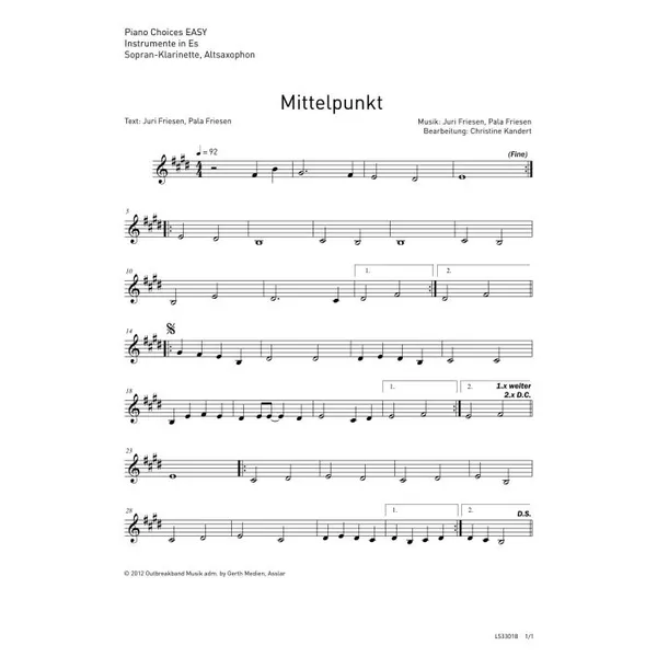 Produktbild des Artikels Mittelpunkt (Noten - Download)